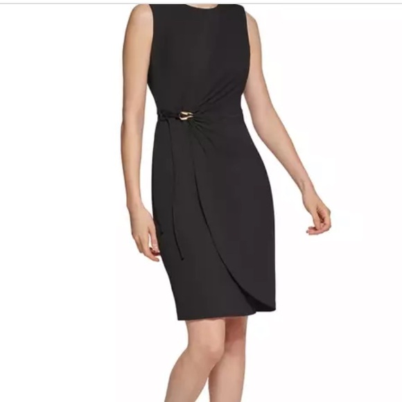 Calvin Klein - Little Black Dress - Tie Waist - Size 10 - Picture 5 of 5